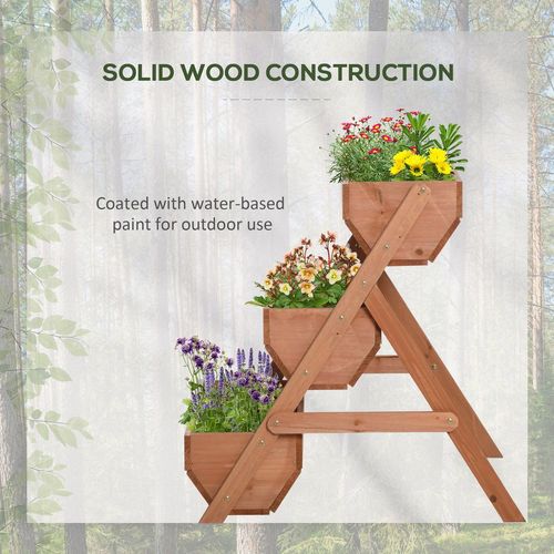 Outsunny 3-Tier Elevated Wooden Garden Bed - Versatile Planter Box Kit