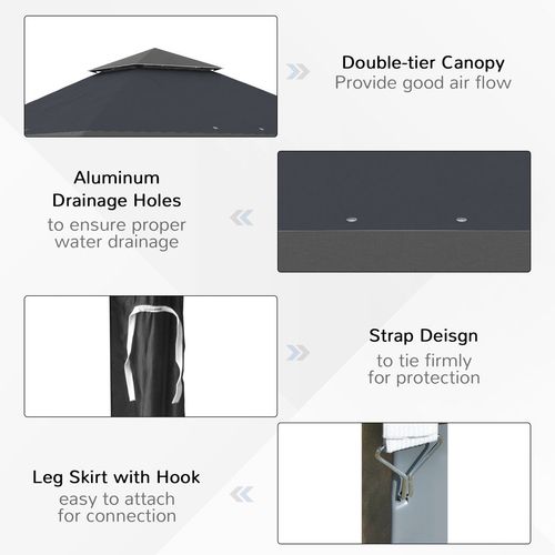 4x4m Outdoor Pop-Up Canopy Tent with Adjustable Legs & Carry Bag