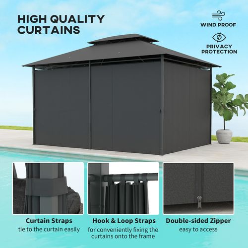 Durable Outdoor Gazebo - Spacious Design with Weather Protection - 3x4m