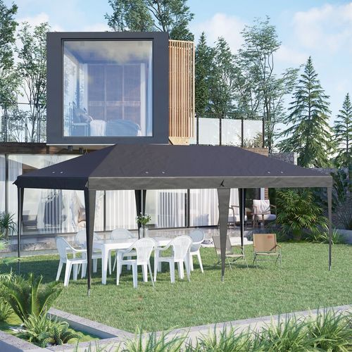 Pop Up Gazebo 3 x 6m Patio Party Heavy Duty Canopy Black
