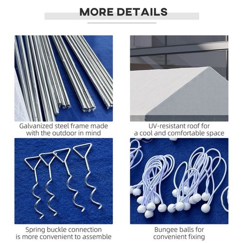 8 x 4m Party Tent, Marquee Gazebo with Sides, Eight Windows and Double Doors