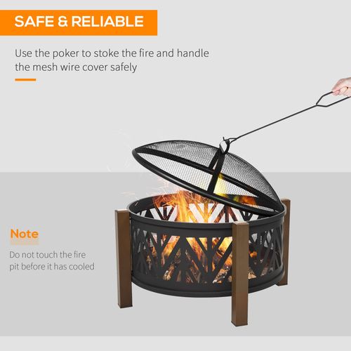 2-in-1 Outdoor Fire Pit BBQ Grill & Heat All-in-One with Safety Screen