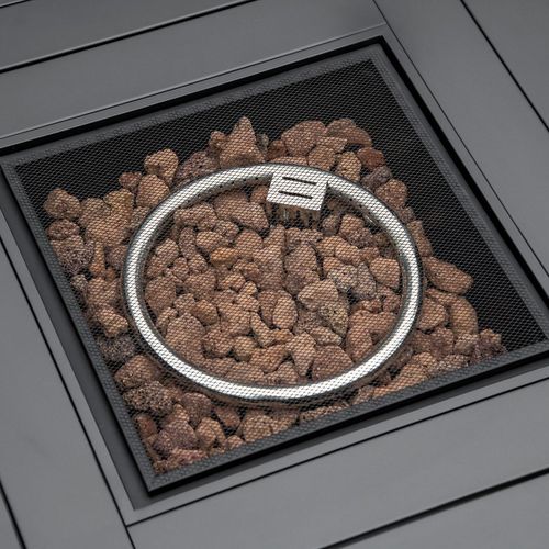 Outsunny Gas Fire Pit Table with Rain Cover, Mesh Lid & Lava Stone, 40,000 BTU