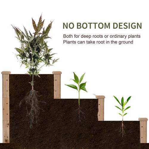 3-Tier Wooden Raised Bed Planter Kit