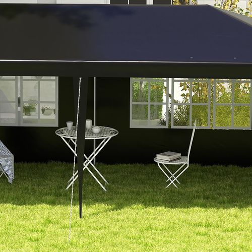 6m x 3m Outdoor Gazebo Marquee Canopy Tent Black