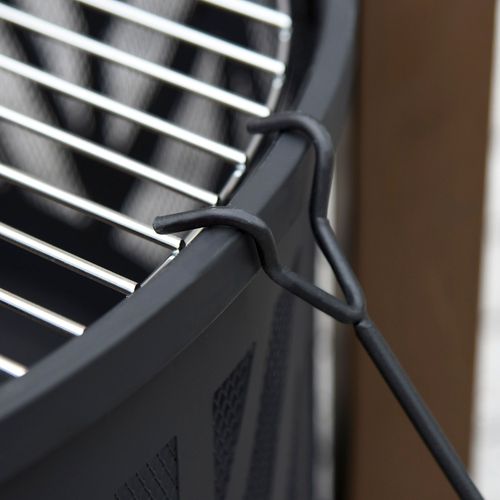 2-in-1 Outdoor Fire Pit BBQ Grill & Heat All-in-One with Safety Screen