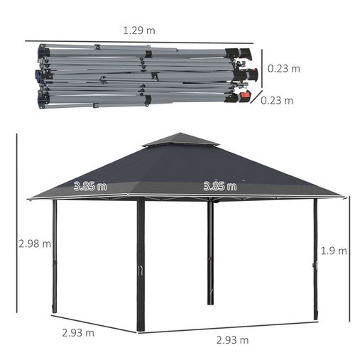 4x4m Outdoor Pop-Up Canopy Tent with Adjustable Legs & Carry Bag