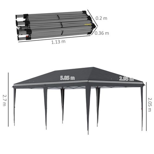 Pop Up Gazebo 3 x 6m Patio Party Heavy Duty Canopy Black