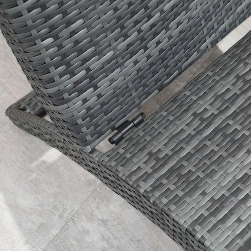 Ultimate Grey Rattan Wicker Folding Sun Lounger with Comfortable Cushion