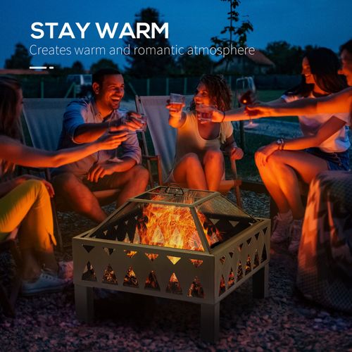 Stylish Outdoor Fire Pit with Mesh Screen