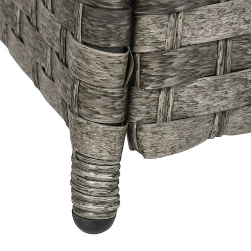 Outsunny 7-Piece Rattan Patio Set with 50,000 BTU Gas Fire Pit Table