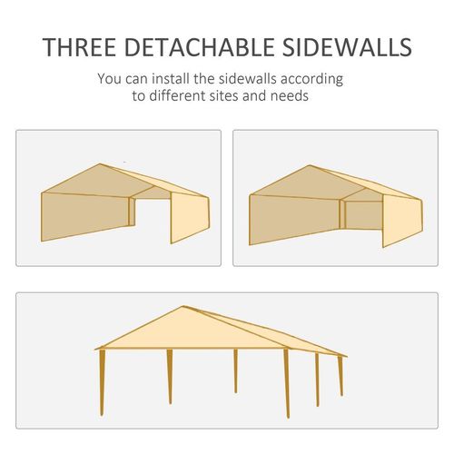 6m x 3m Outdoor Gazebo Marquee Canopy Tent Black