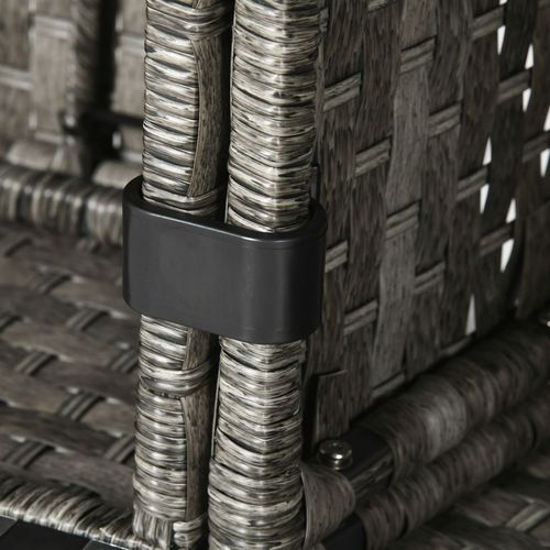 Outsunny 7-Piece Rattan Patio Set with 50,000 BTU Gas Fire Pit Table