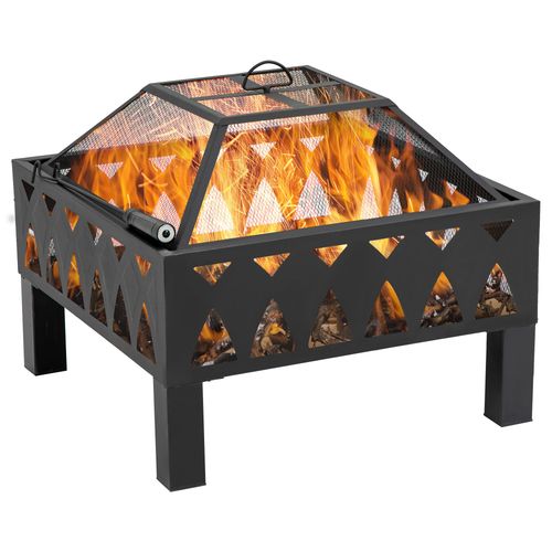 Stylish Outdoor Fire Pit with Mesh Screen