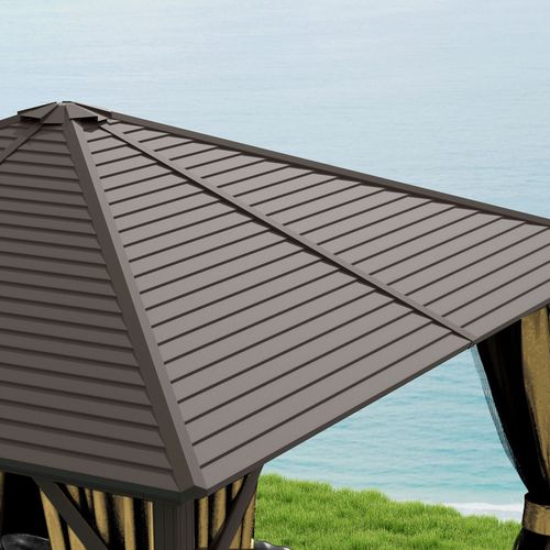 Outsunny 3x3(m) Hardtop Gazebo Outdoor Shelter with Aluminium Frame