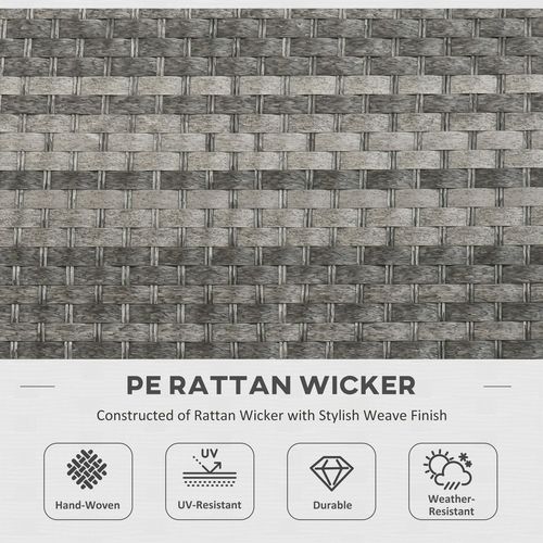 Outsunny 7-Piece Rattan Patio Set with 50,000 BTU Gas Fire Pit Table