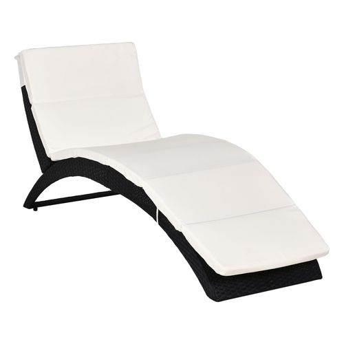 Ultimate Rattan Sun Lounger: Foldable Recliner with Cushioned Comfort