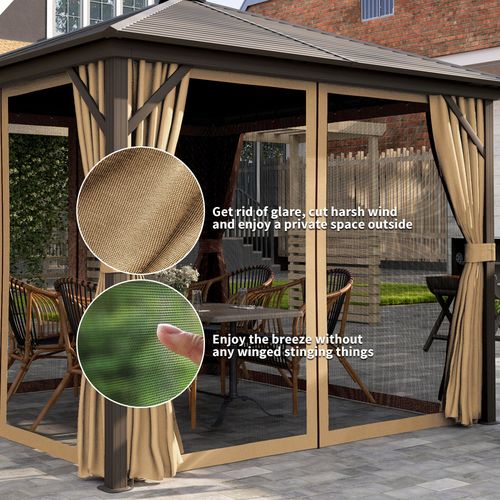 Outsunny 3x3(m) Hardtop Gazebo Outdoor Shelter with Aluminium Frame