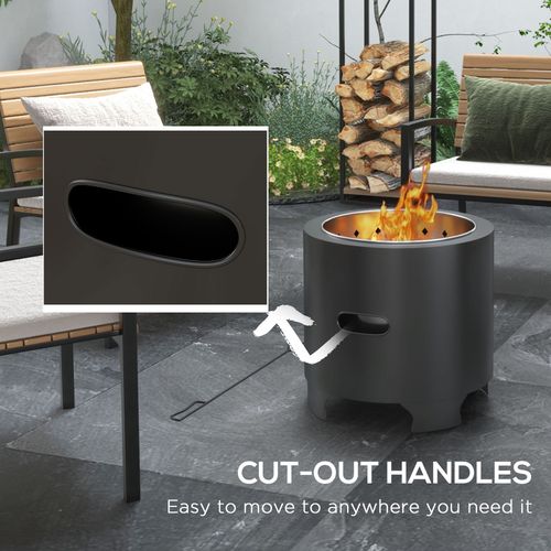 Smokeless Outdoor Fire Pit with Secondary Combustion System for Clean Burning