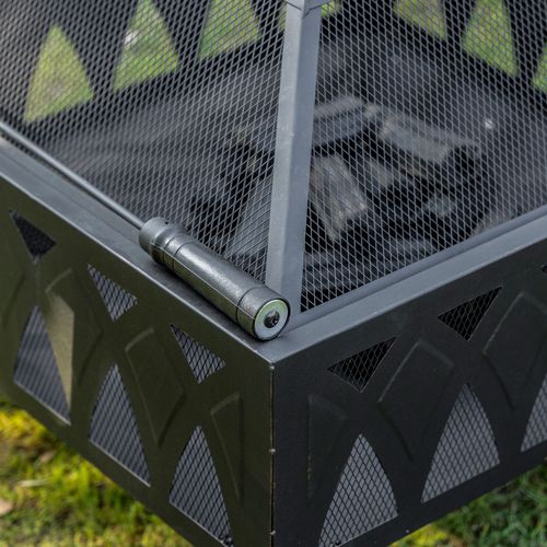 Stylish Outdoor Fire Pit with Mesh Screen