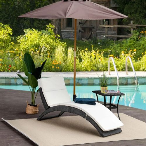 Ultimate Rattan Sun Lounger: Foldable Recliner with Cushioned Comfort