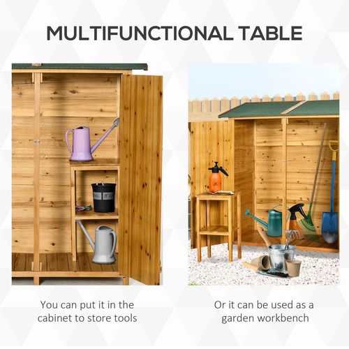 Compact Garden Storage Shed with Movable Table -Secure & Weather-Resistant 140x75x157cm