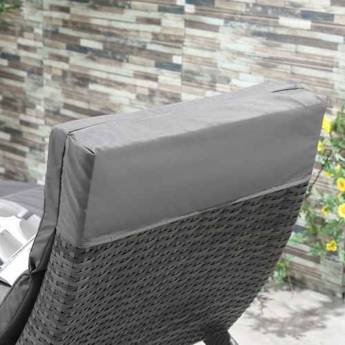 Ultimate Grey Rattan Wicker Folding Sun Lounger with Comfortable Cushion