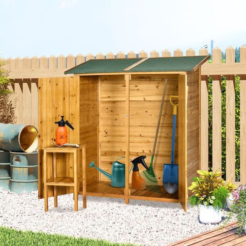 Compact Garden Storage Shed with Movable Table -Secure & Weather-Resistant 140x75x157cm