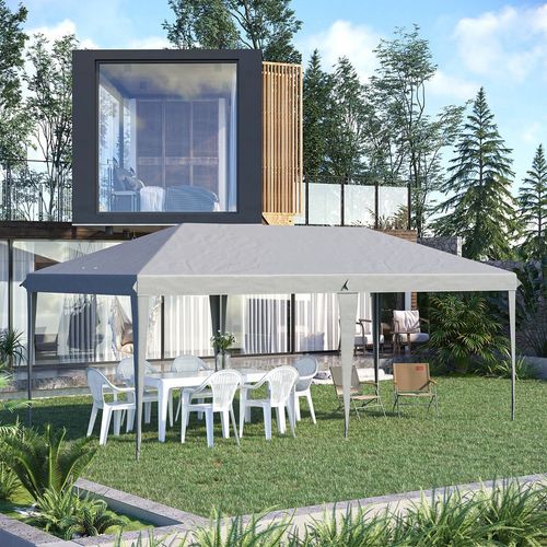 3x6m Pop Up Gazebo Patio Party Heavy Duty Canopy Grey