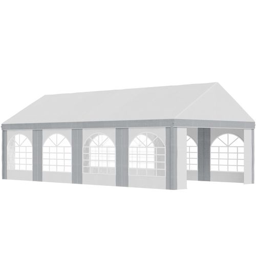 8 x 4m Party Tent, Marquee Gazebo with Sides, Eight Windows and Double Doors