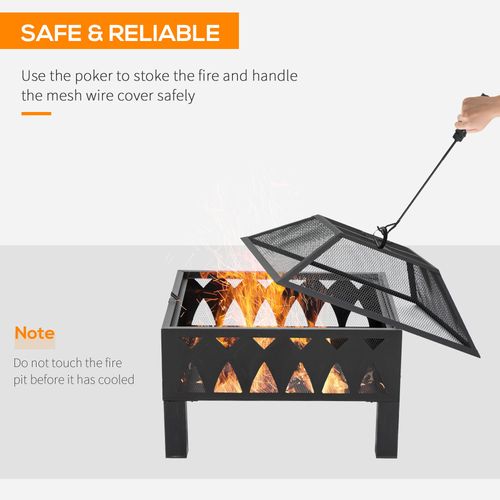 Stylish Outdoor Fire Pit with Mesh Screen