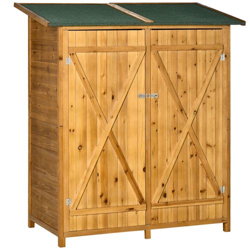 Compact Garden Storage Shed with Movable Table -Secure & Weather-Resistant 140x75x157cm