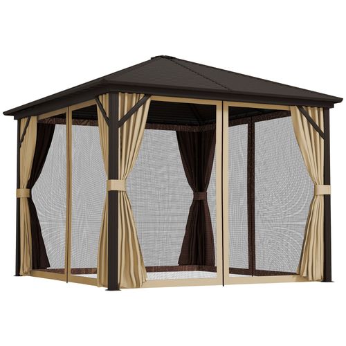 Outsunny 3x3(m) Hardtop Gazebo Outdoor Shelter with Aluminium Frame