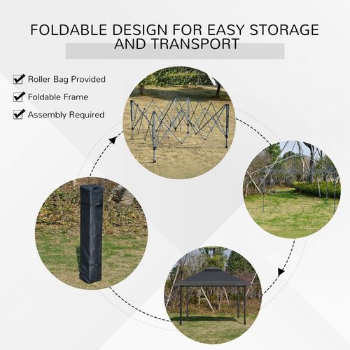 4x4m Outdoor Pop-Up Canopy Tent with Adjustable Legs & Carry Bag