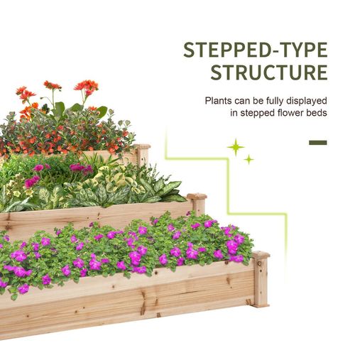 3-Tier Wooden Raised Bed Planter Kit